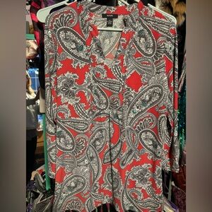 Red Paisley Blouse